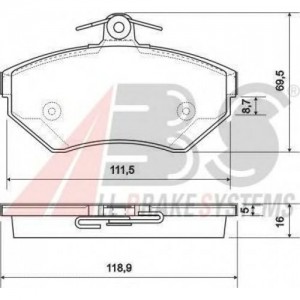 Тормозные колодки передние VW Caddy '99 A.B.S. 37011