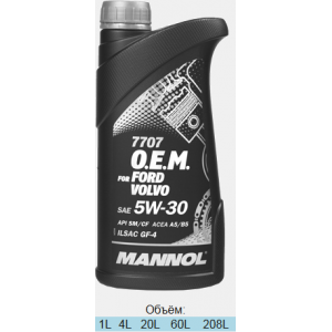 Синтетическое моторное масло MANNOL О.Е.М for Ford Volvo 5W-30 (1)