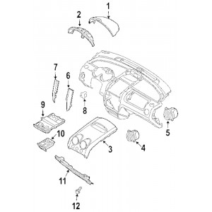 Дефлектор воздуха на торпеде Авео 2 центральная серая (GM) Дефлектор воздуха на торпеде Авео 2 центральная серая (GM)