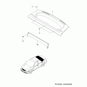 Накладка задней полки Лачетти седан (GM) Накладка задней полки Лачетти седан (GM)