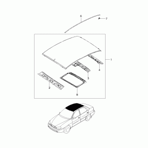 Молдинг крыши Ланос хэчбек левый (GM)