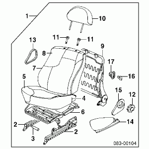 Ручка отброса спинки сиденья Ланос хэчбек (GM)